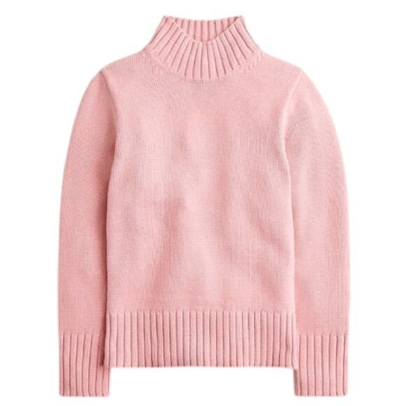 J. CREW Cotton Turtleneck Chunky Sweater Posy Pink Sz S $128 {NN47} - Picture 2 of 7
